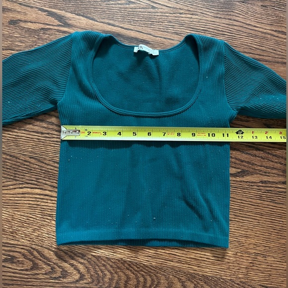 Zara Ribbed Long Sleeve Crop Top - Picture 8 of 10